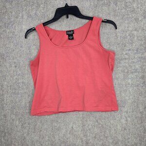 Rafaella Petites Womens Tank Top Coral Medium Stretch Cotton Casual Sleeveless